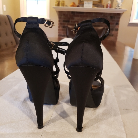 Satin Stilettos with Crystal Embellishments - Picture 8 of 14